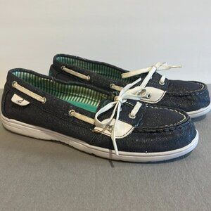 Sperry Top-Sider Shoresider Navy Sparkle slip in shoes Youth size 4